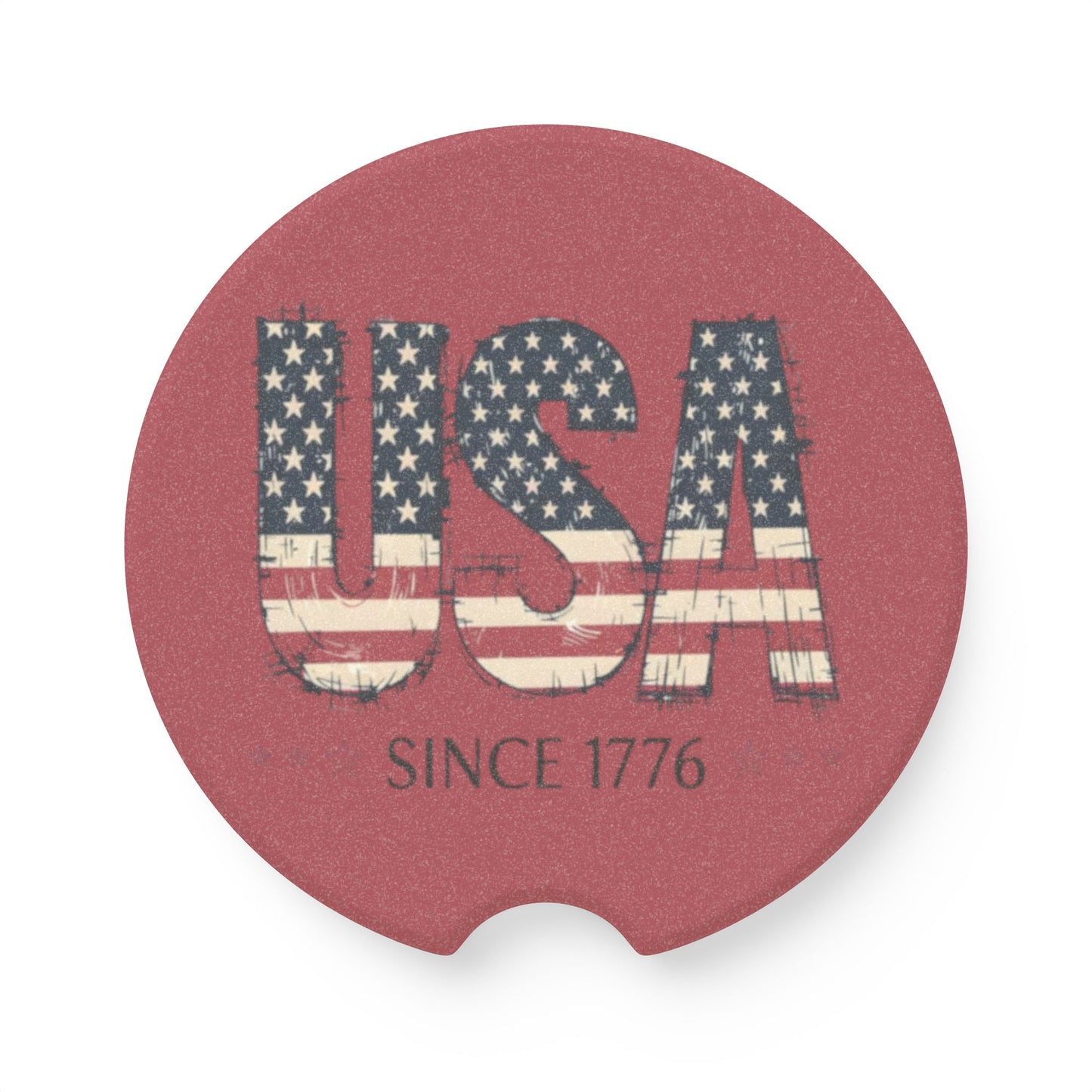 #250 USA Flag "USA Since 1776" Patriotic Car Coaster Insert