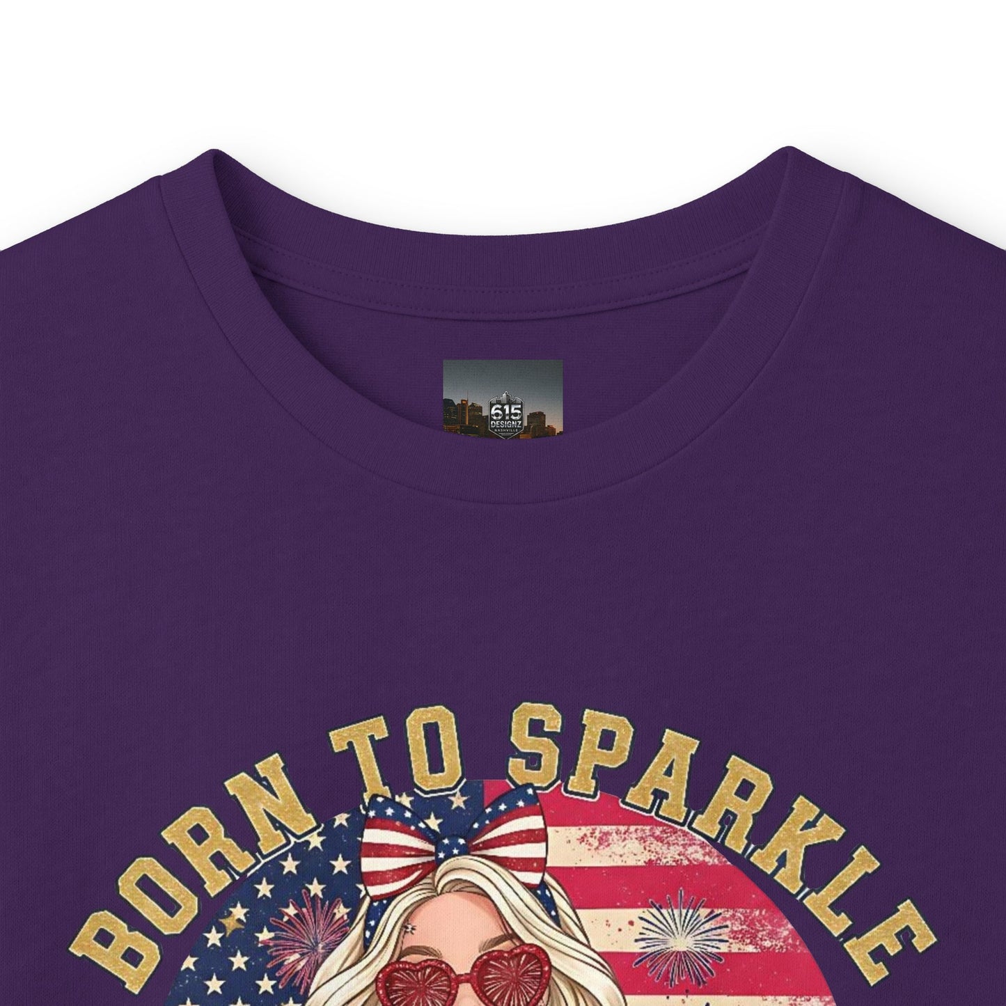 #250 "Born to Sparkle Since 1776" Patriotic Long Sleeve Tee