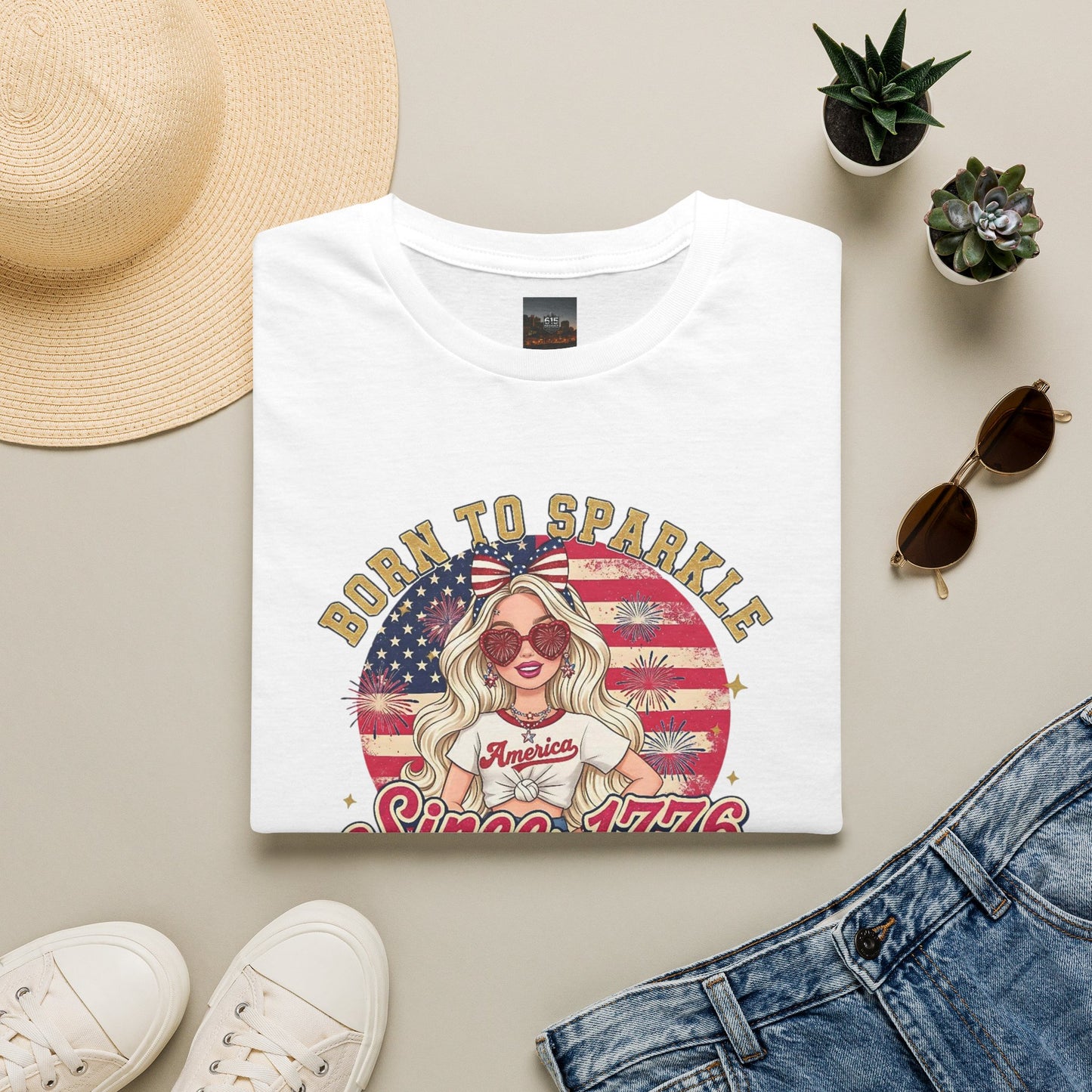 #250 "Born to Sparkle Since 1776" Patriotic T-Shirt