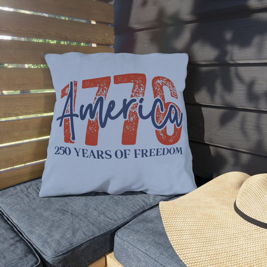 #250 1776 America: 250 Years of Freedom' Patriotic Independence Day Outdoor Throw Pillow