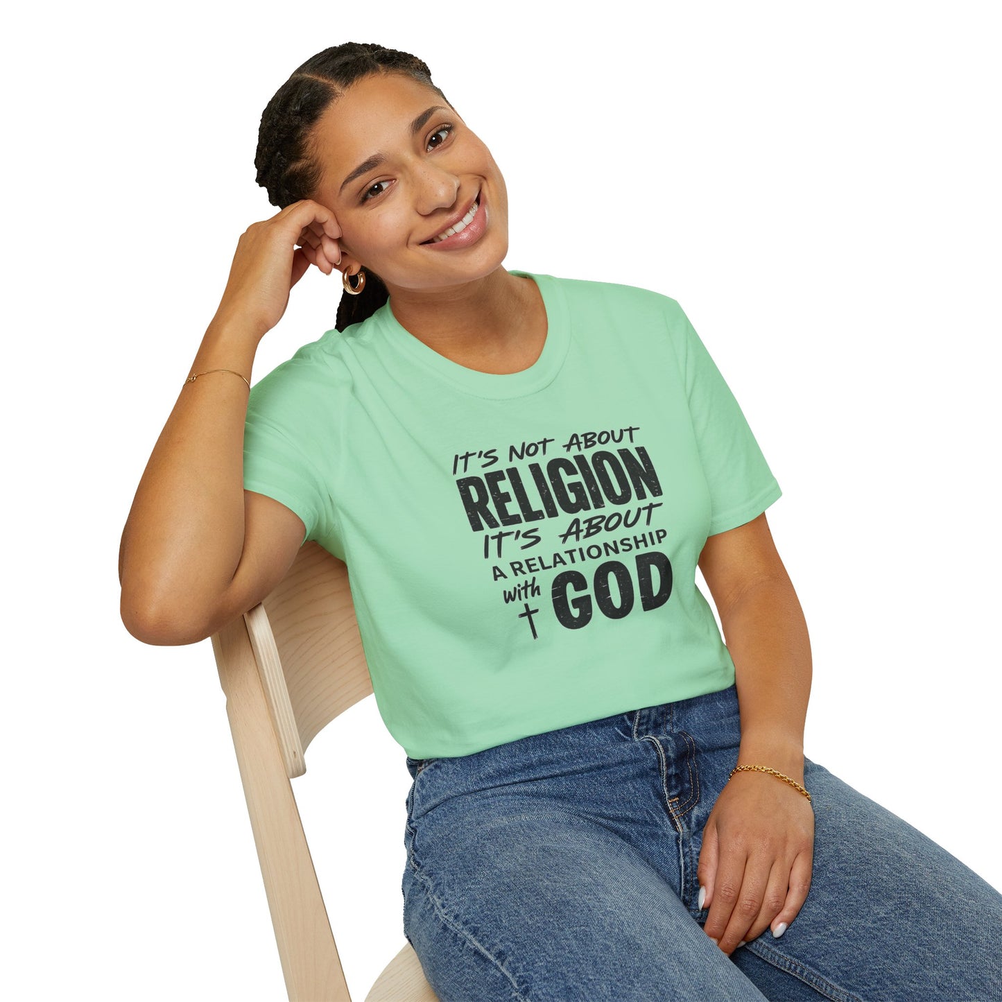 It's Not About Religion, It's About a Relationship with God - Christian Message T-Shirt
