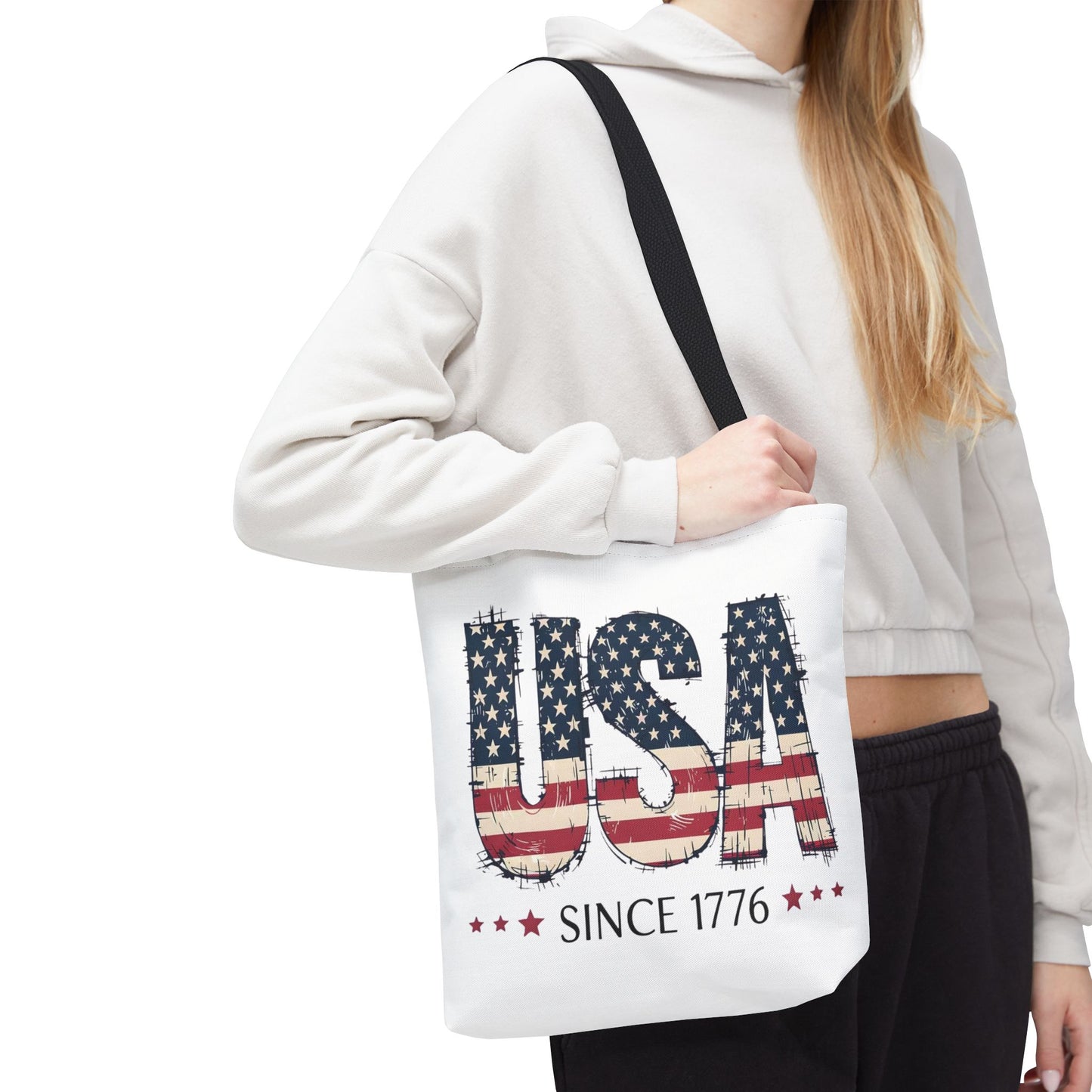 #250 USA Flag "USA Since 1776" Patriotic Tote Bag