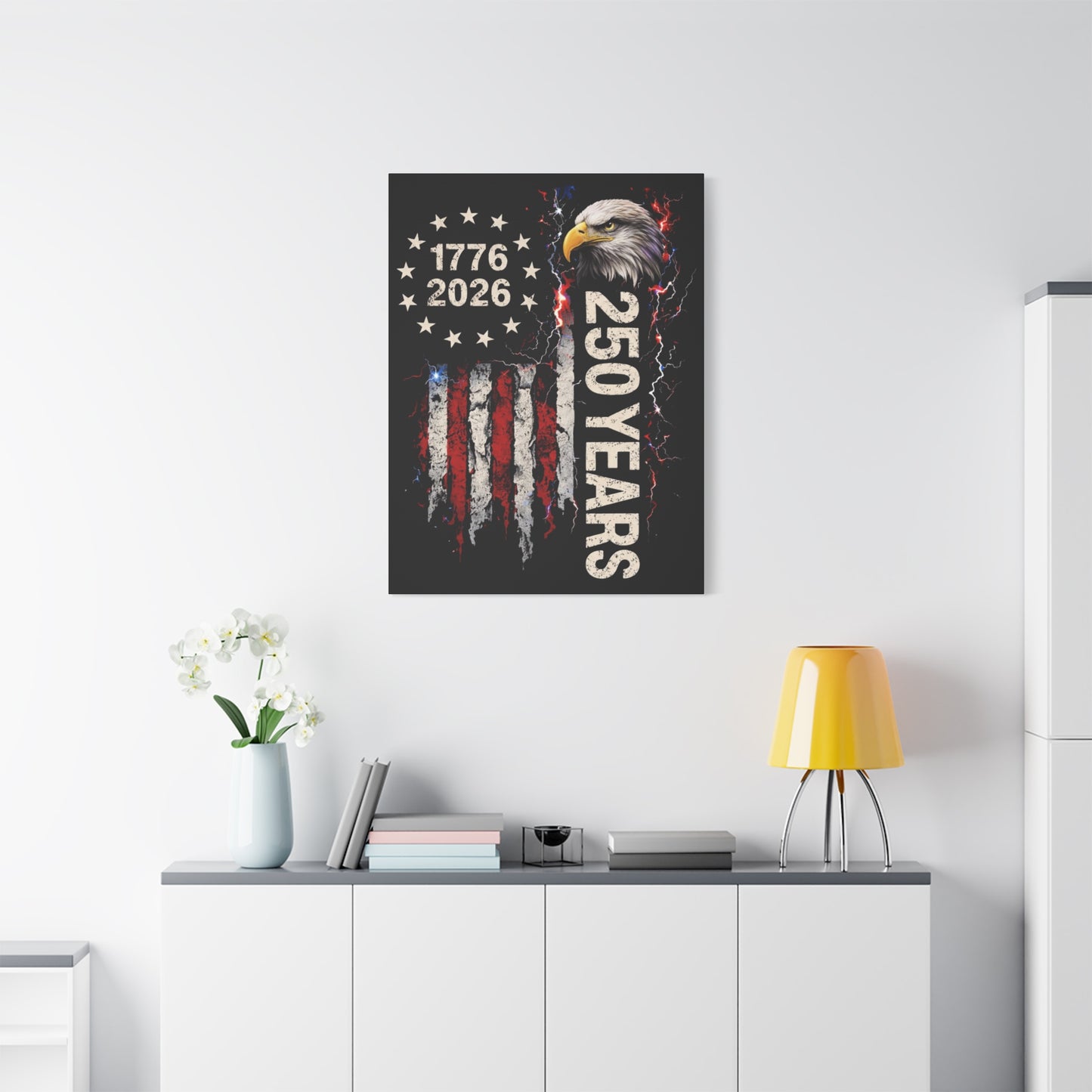 #250 1776-2026 250 Years USA Bicentennial Eagle Matte Canvas Wall Art