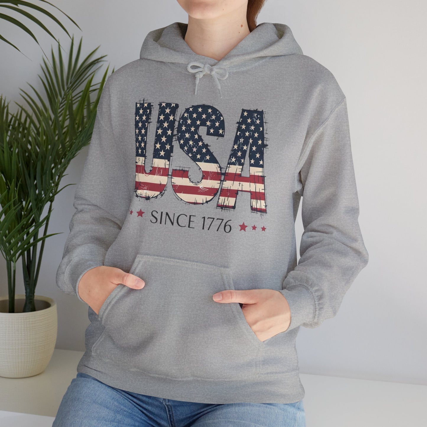 #250 USA Flag "USA Since 1776" Patriotic Hoodie