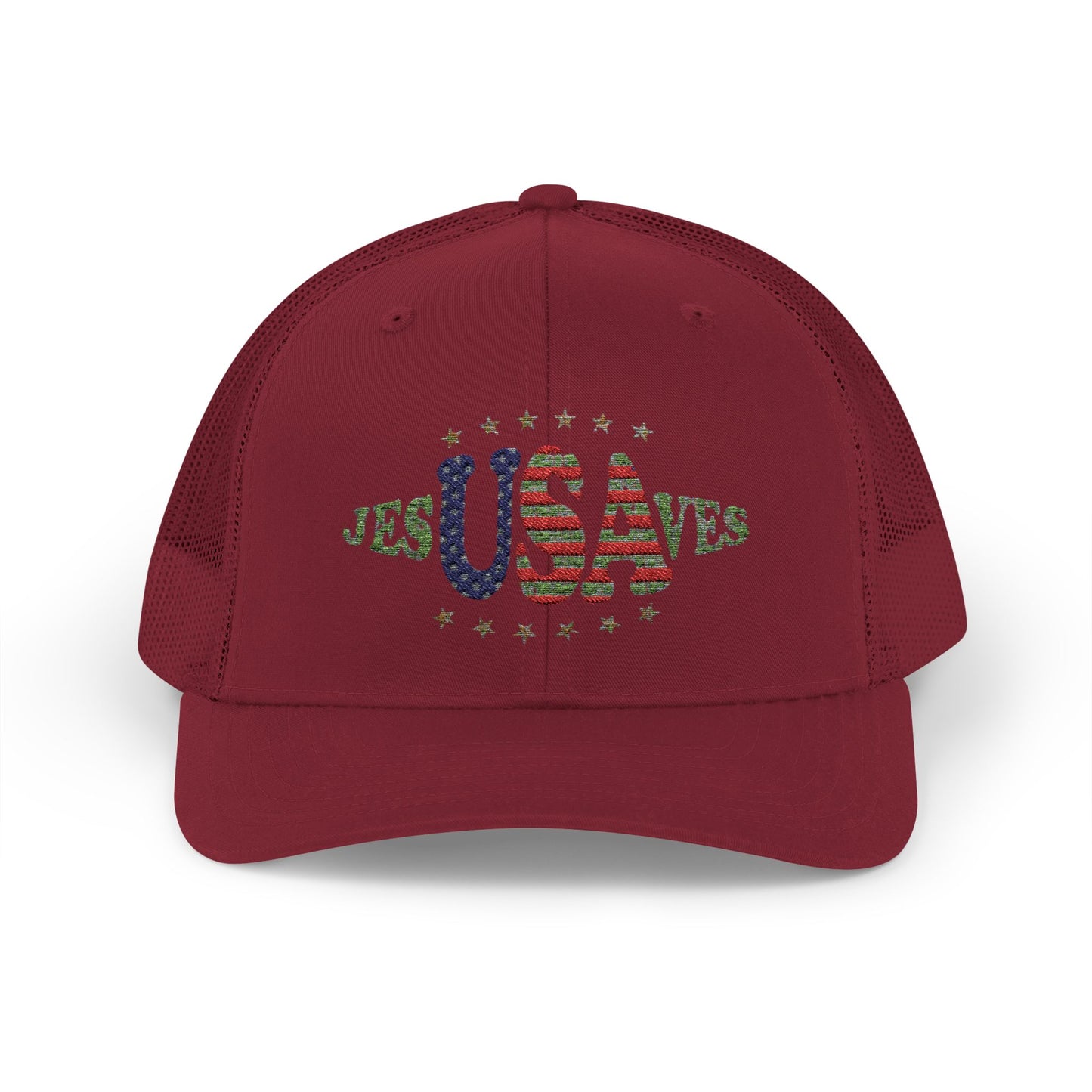 JesUSAves Patriotic Snapback Trucker Cap American Flag Christian Faith