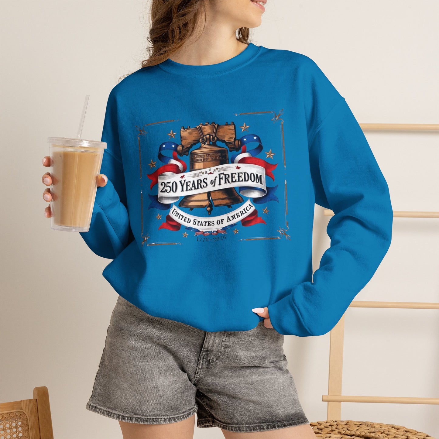 #250 250 Years of Freedom Liberty Bell Crewneck Sweatshirt