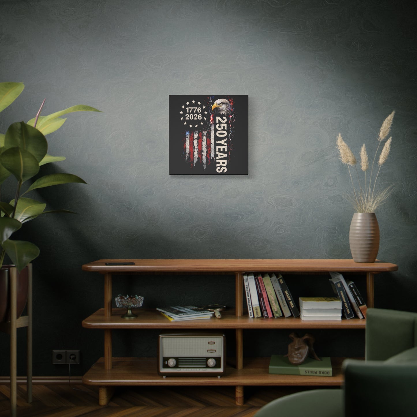 #250 1776-2026 250 Years USA Bicentennial Eagle Matte Canvas Wall Art