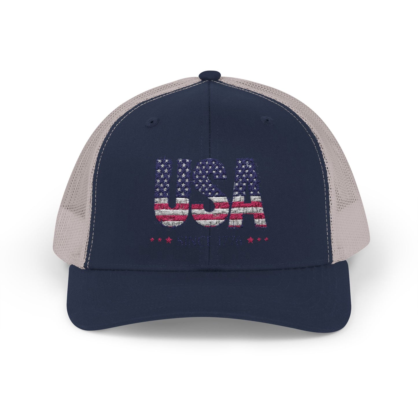 #250 USA Flag "USA Since 1776" Patriotic Snapback Trucker Cap