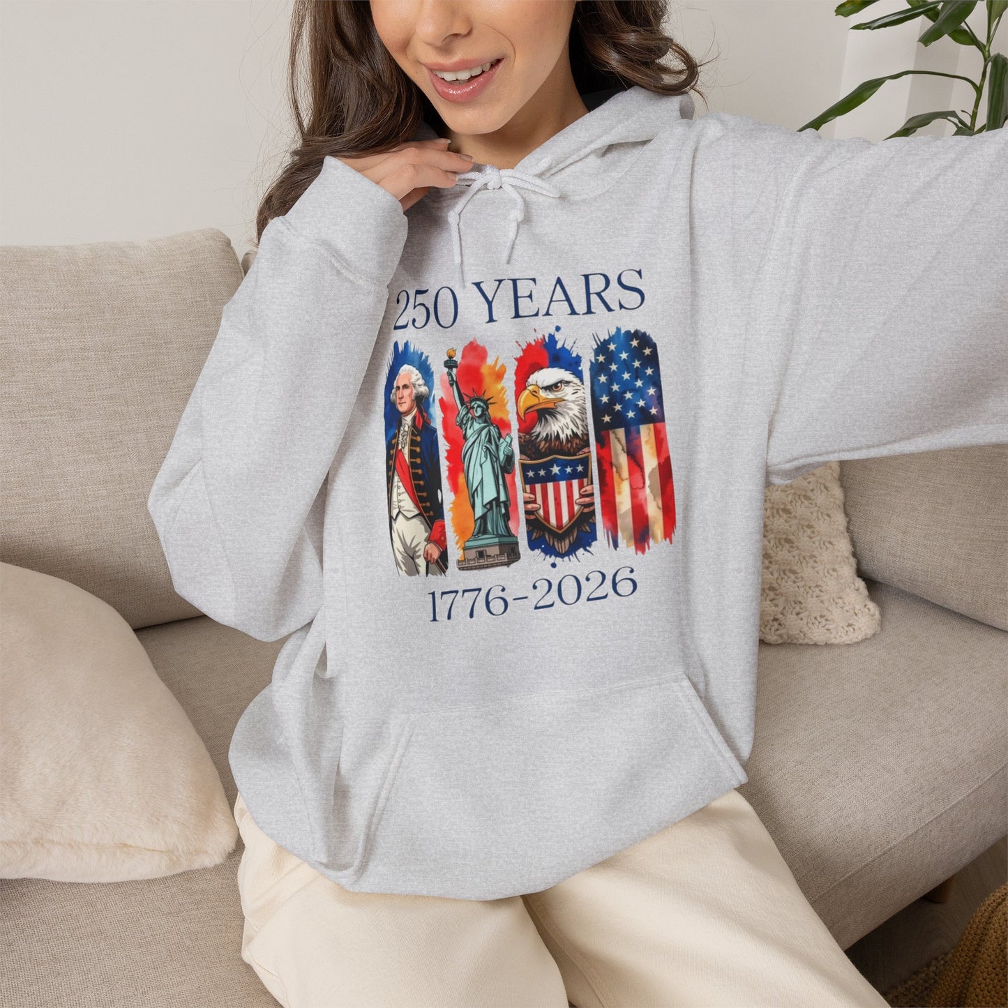 #250 250 Years American History Celebration 1776–2026 Patriotic Hoodie