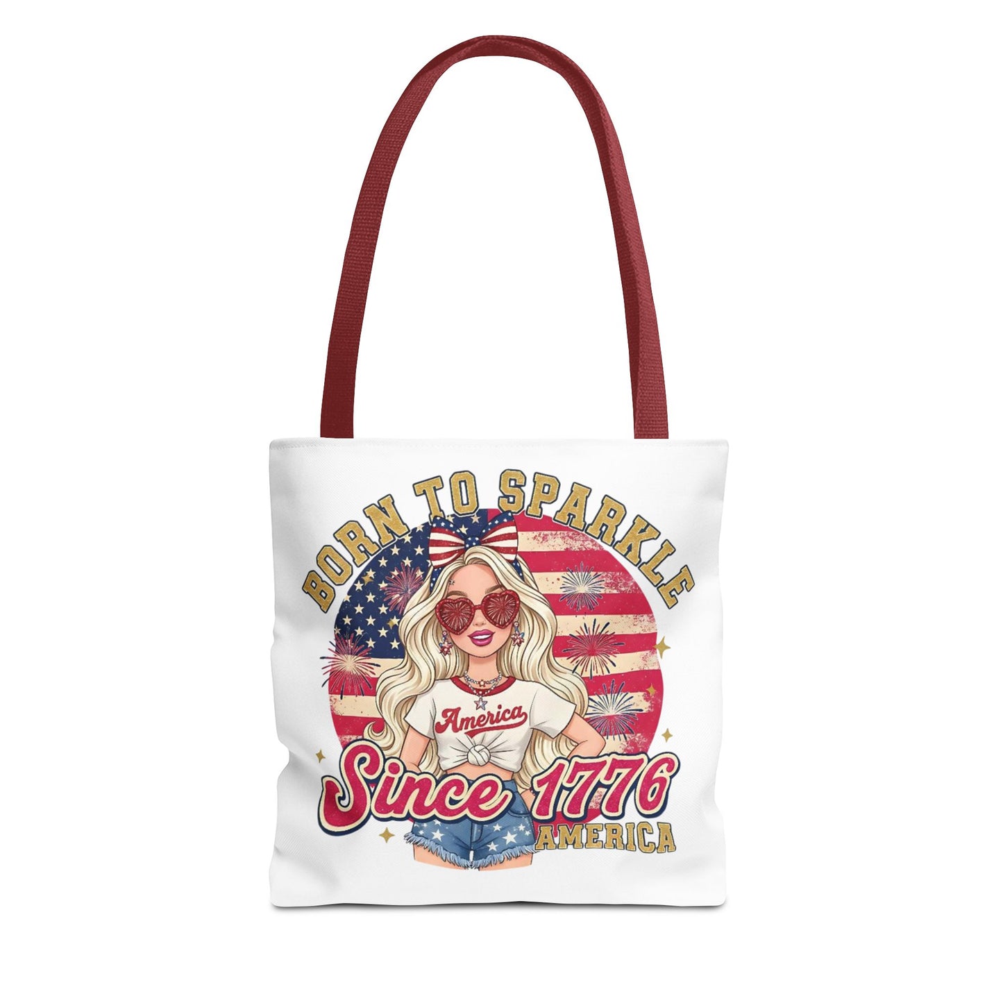#250 "Born to Sparkle Since 1776" Patriotic Tote Bag