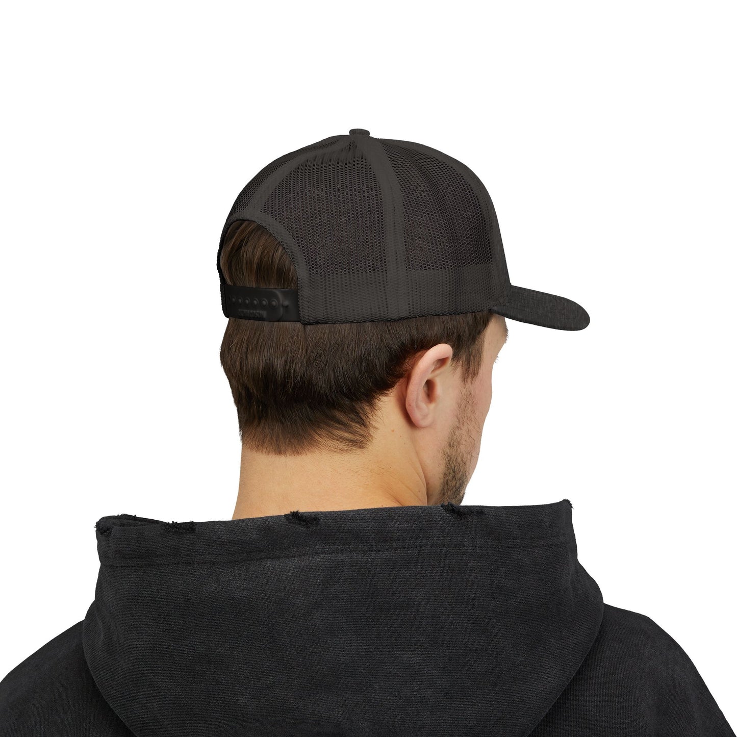 Pick Jesus Guitar Pick Snapback Trucker Cap Christian Guitar Pick Design (Romans 10:13)