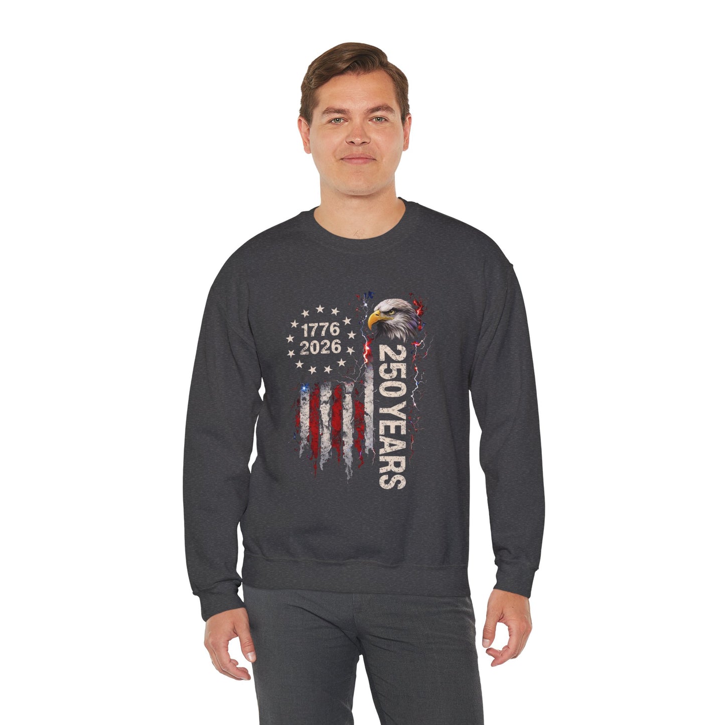 #250 1776-2026 250 Years USA Bicentennial Eagle Crewneck Sweatshirt