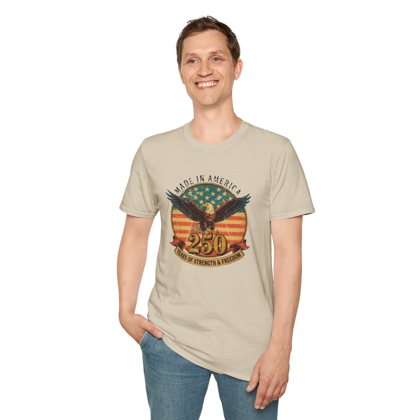 #250 Made in America Eagle 250th Anniversary Patriotic T-Shirt