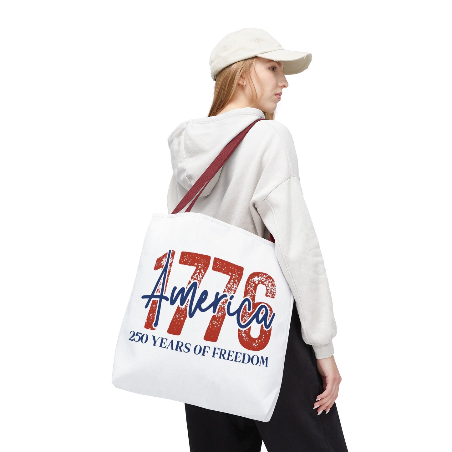 #250 1776 America: 250 Years of Freedom' Patriotic Independence Day Tote Bag