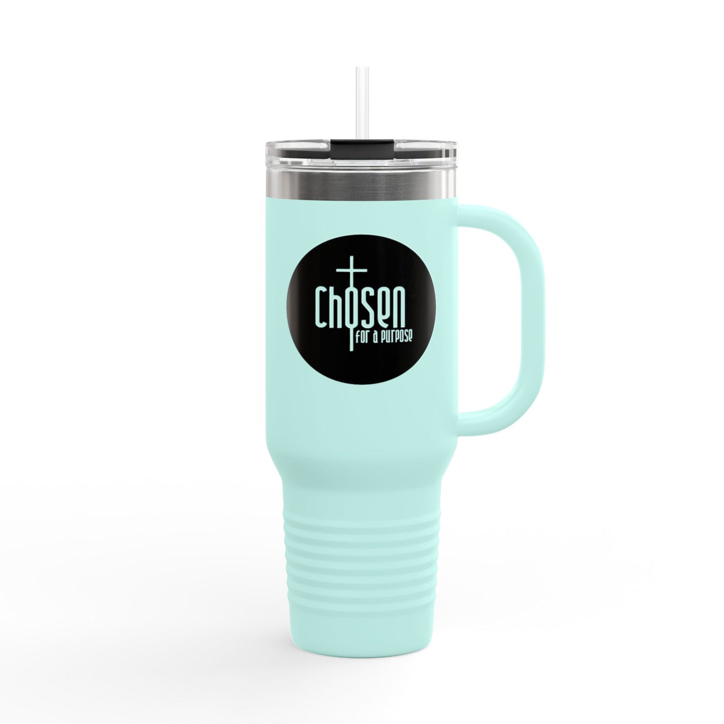 Chosen for a Purpose 40oz Insulated Travel Mug — Faith Logo Stainless Tumbler