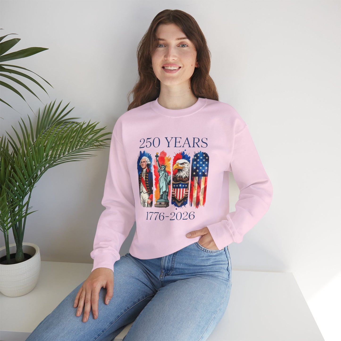 #250 250 Years American History Celebration 1776–2026 Patriotic Crewneck Sweatshirt