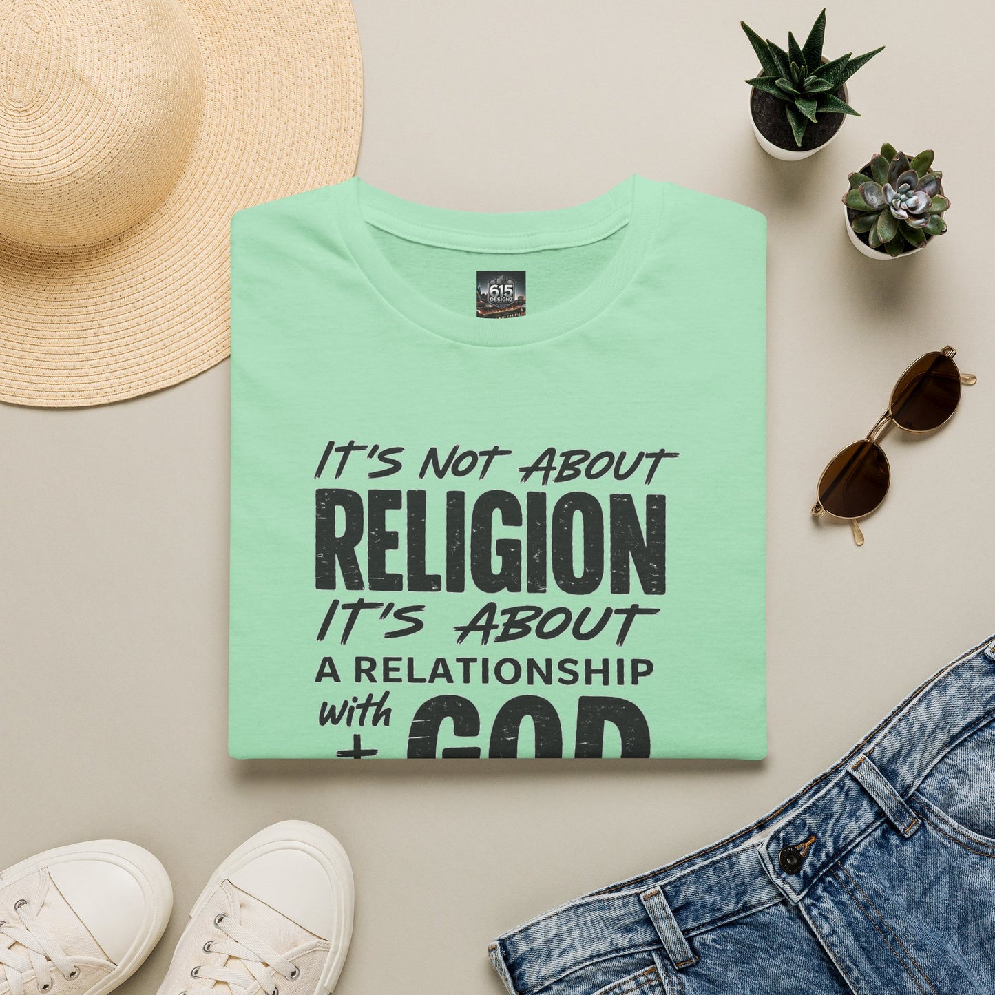 It's Not About Religion, It's About a Relationship with God - Christian Message T-Shirt