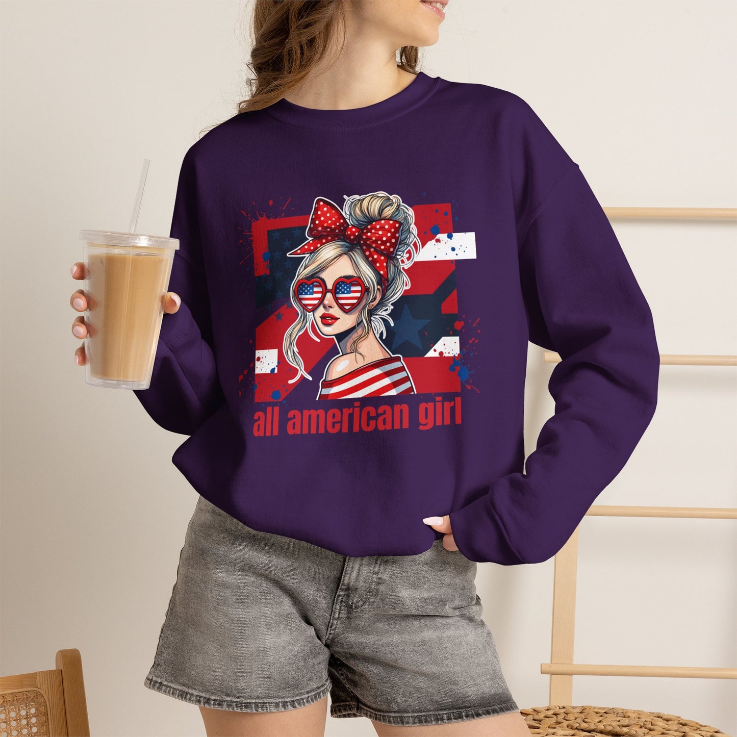 #250 All American Girl Patriotic Sweatshirt