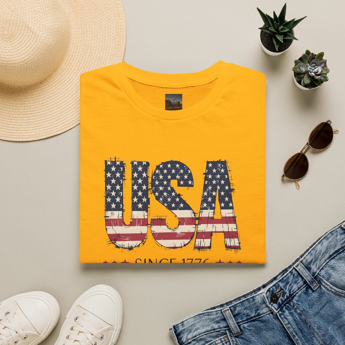 #250 USA Flag "USA Since 1776" Patriotic T-Shirt