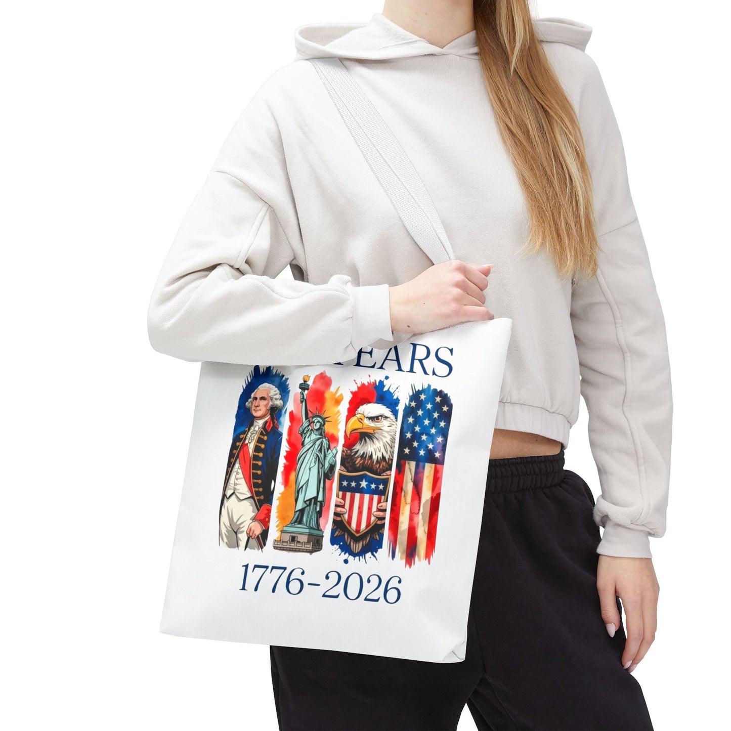 #250 250 Years American History Celebration 1776–2026 Patriotic Tote Bag