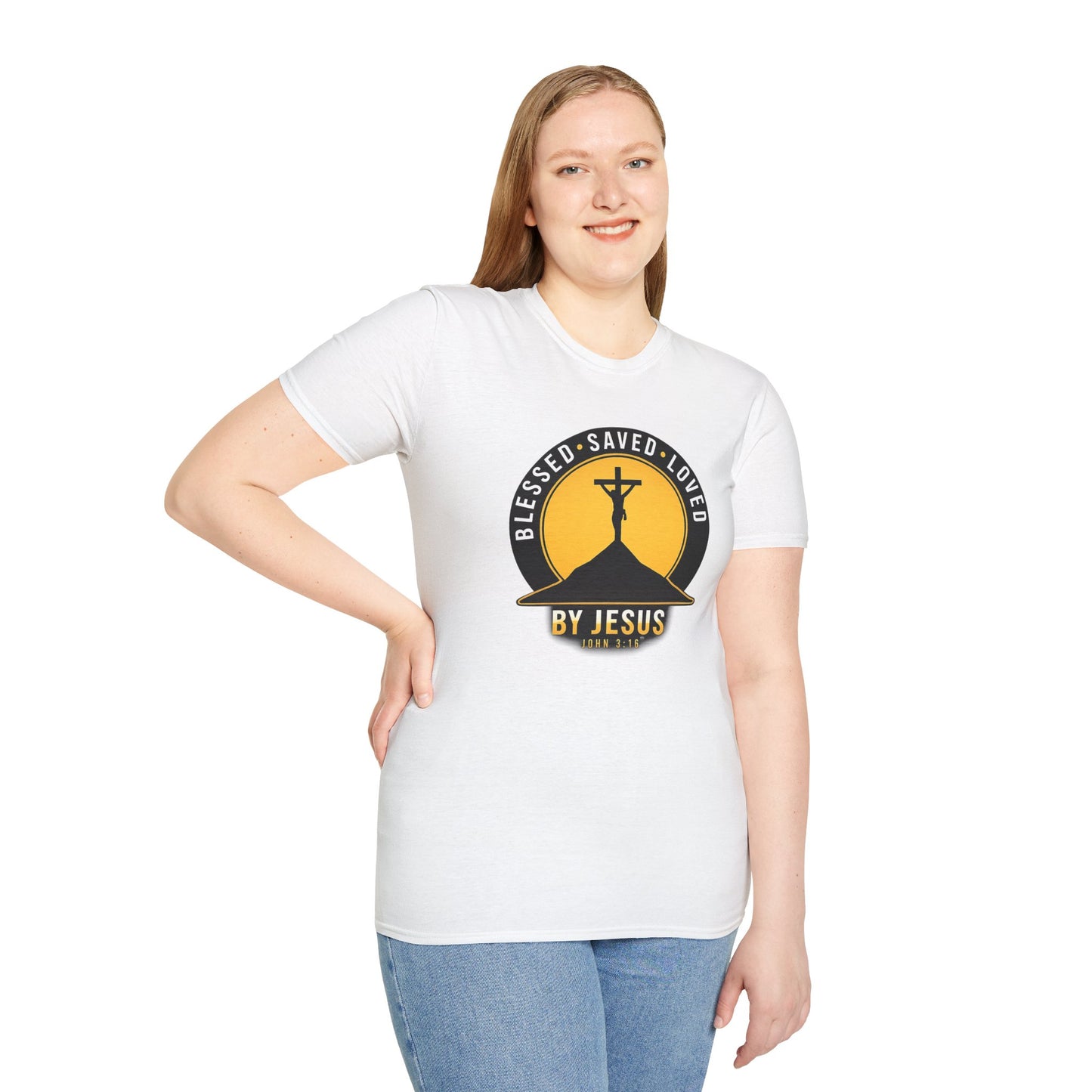 Blessed • Saved • Loved by Jesus T-Shirt — Christian Faith Tee