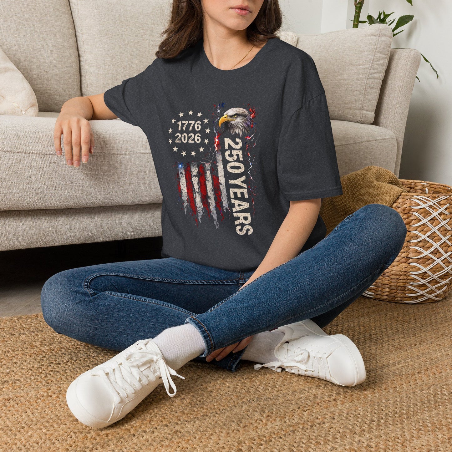 #250 1776-2026 250 Years USA Bicentennial Eagle T-Shirt