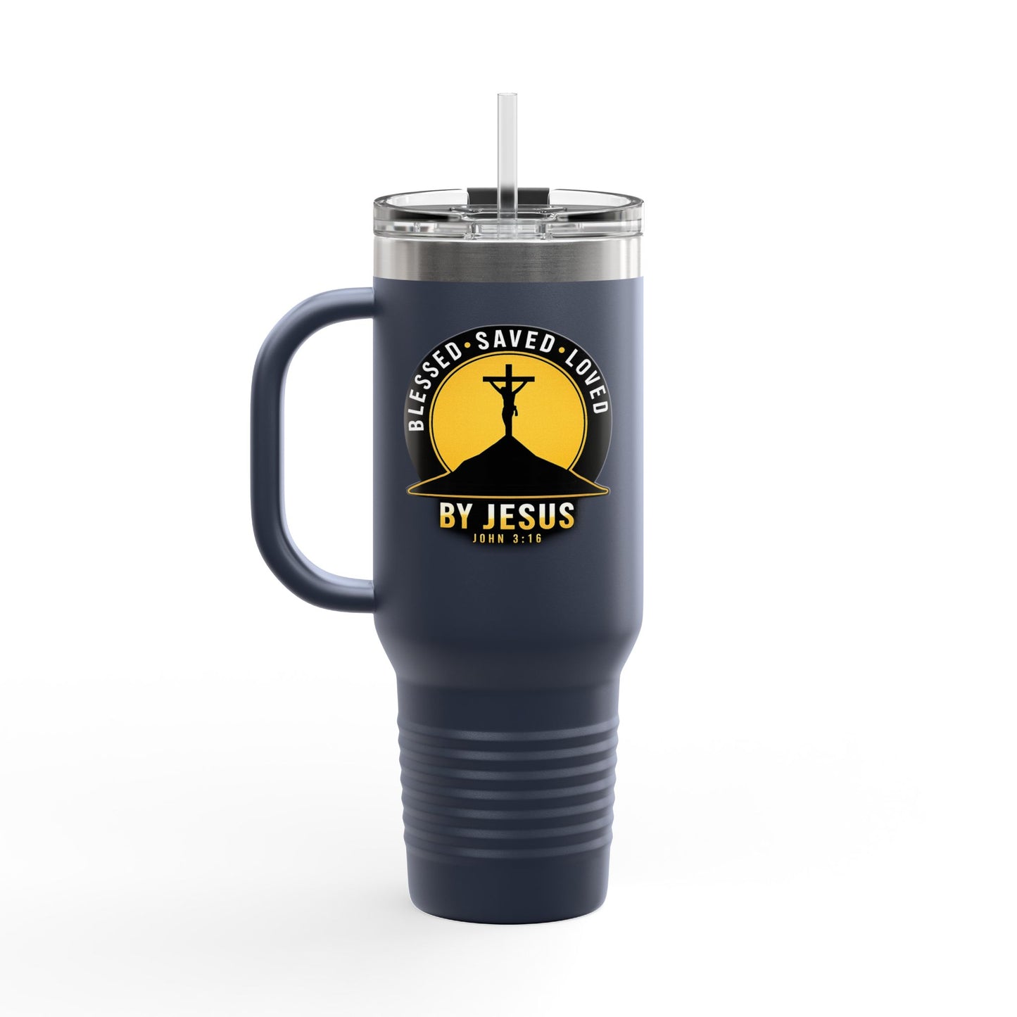 Blessed • Saved • Loved by Jesus Christian 40oz Insulated Travel Mug