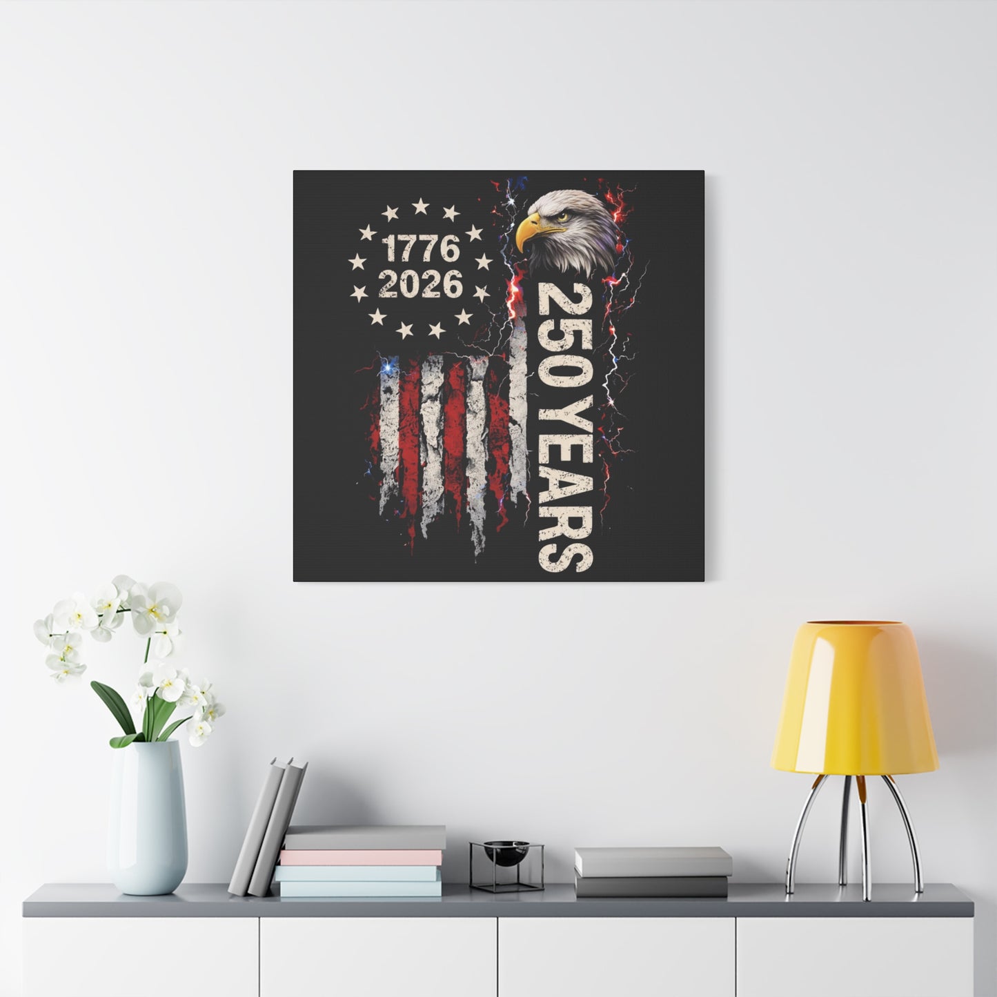 #250 1776-2026 250 Years USA Bicentennial Eagle Matte Canvas Wall Art