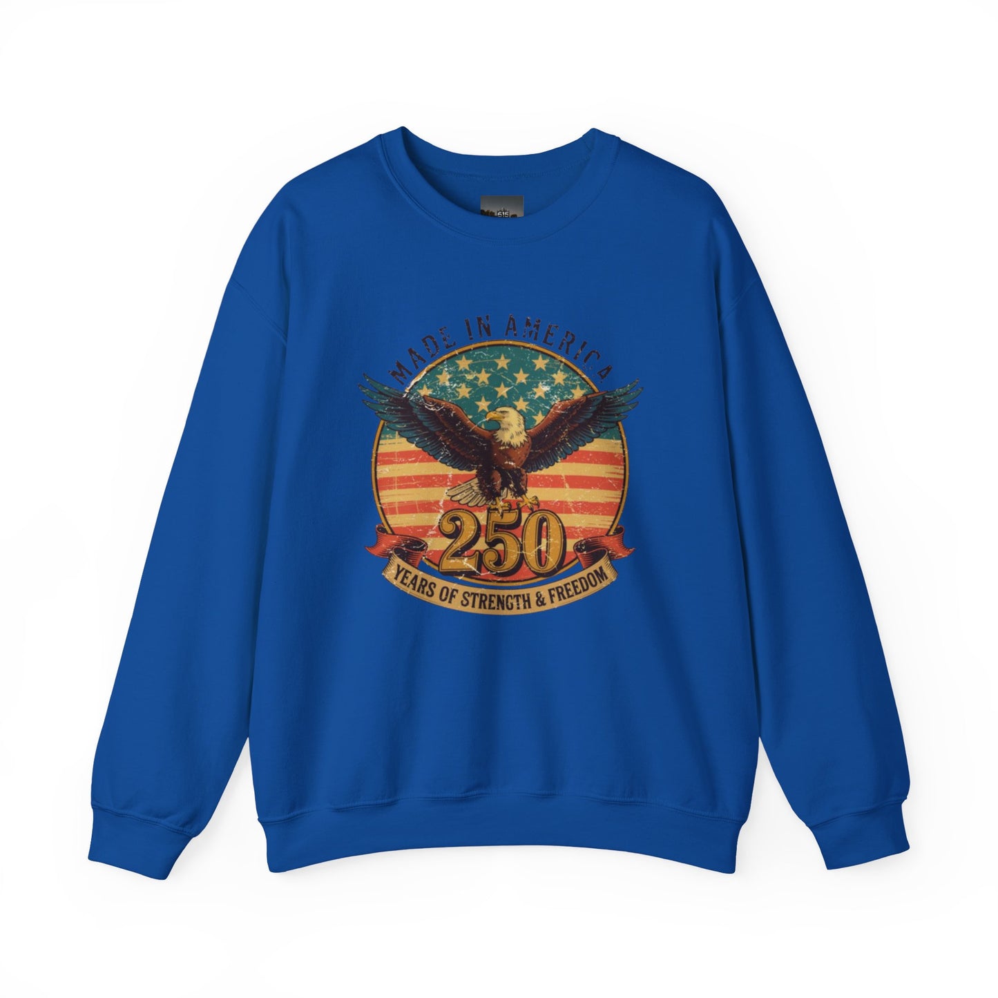 #250 Made in America Eagle 250th Anniversary Patriotic Crewneck Sweatshirt