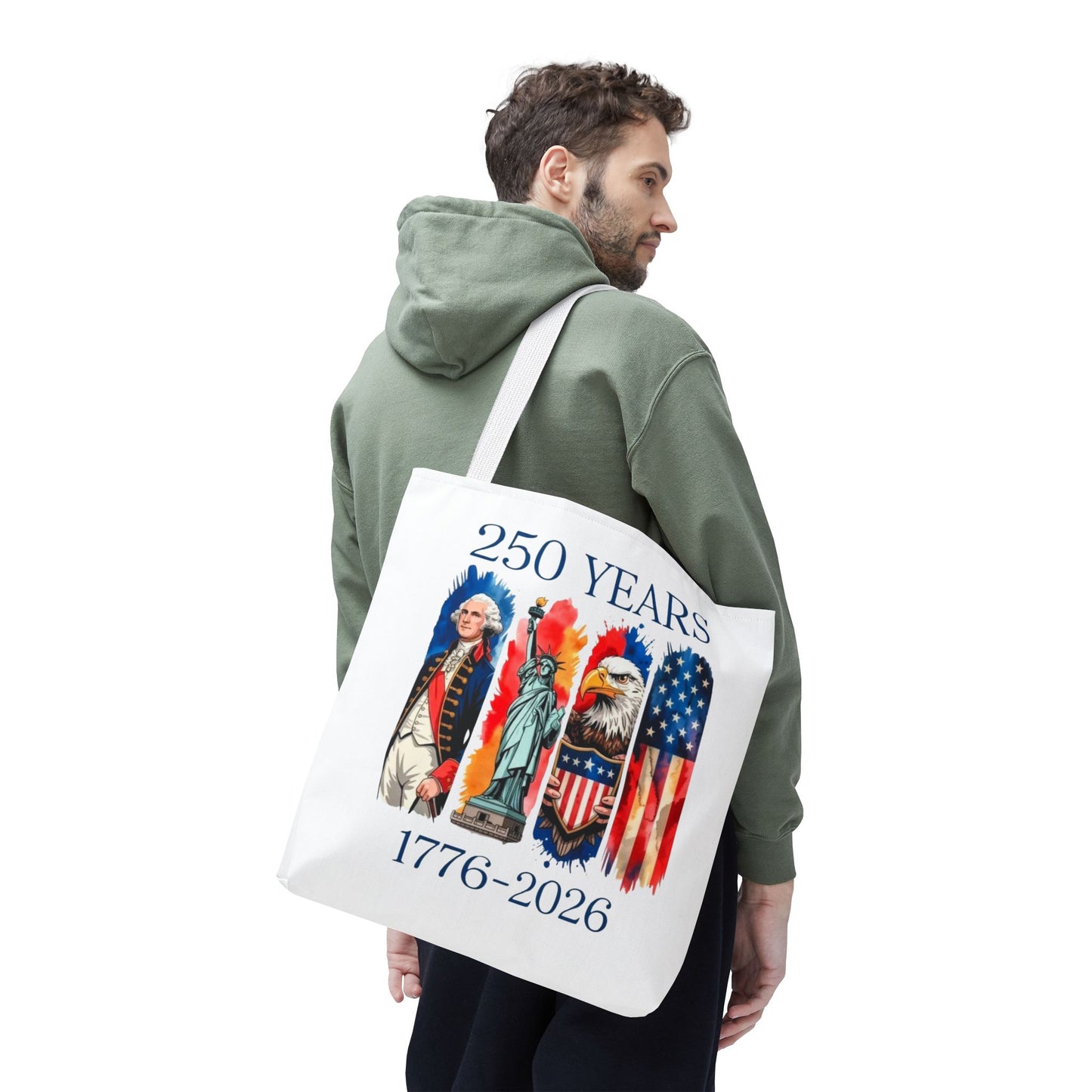 #250 250 Years American History Celebration 1776–2026 Patriotic Tote Bag