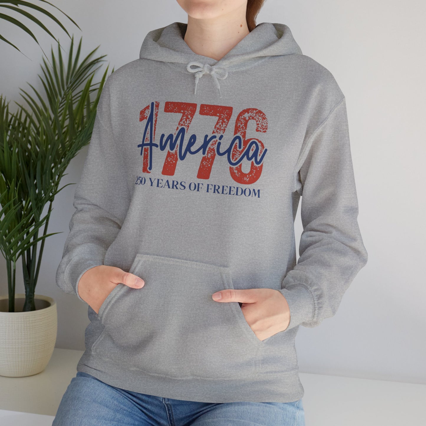 #250 1776 America: 250 Years of Freedom' Patriotic Independence Day Hoodie