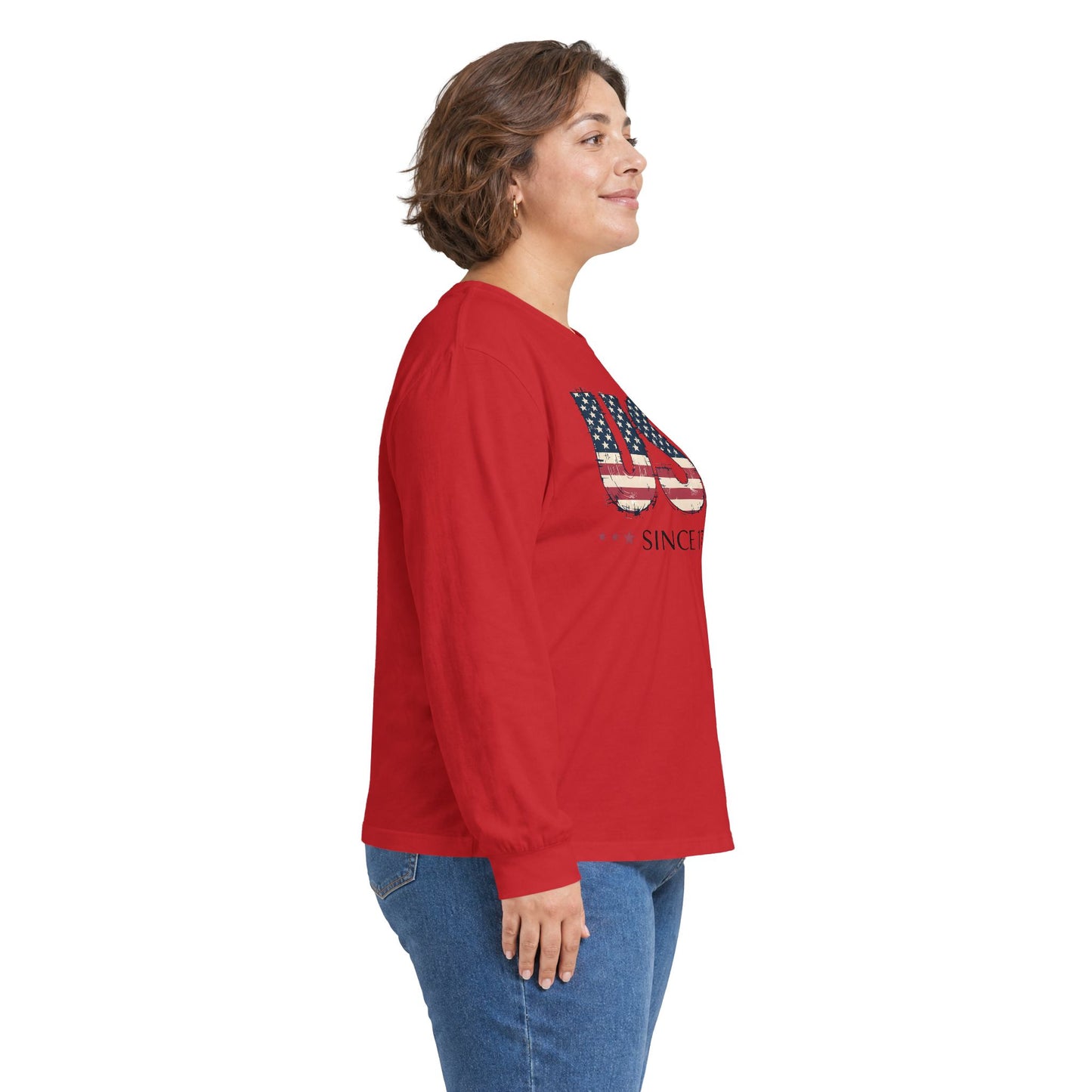 #250 USA Flag "USA Since 1776" Patriotic Long Sleeve Tee