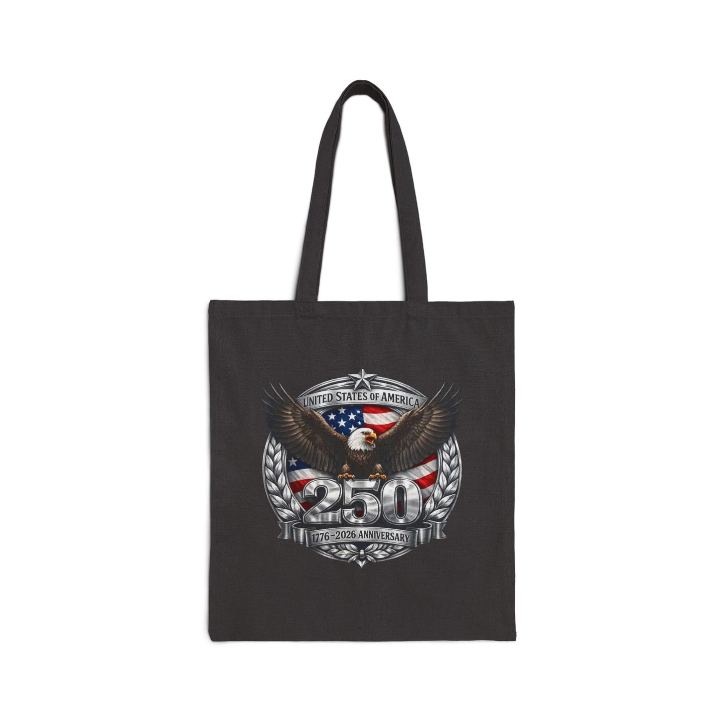 #250 Patriotic Bald Eagle 250 United States Emblem Canvas Tote