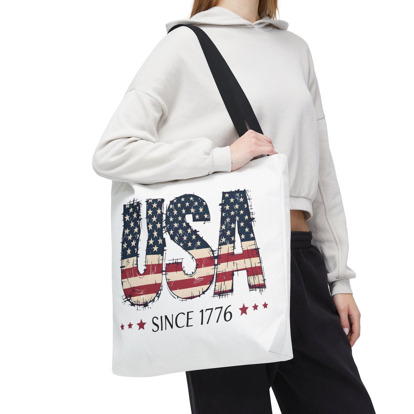 #250 USA Flag "USA Since 1776" Patriotic Tote Bag