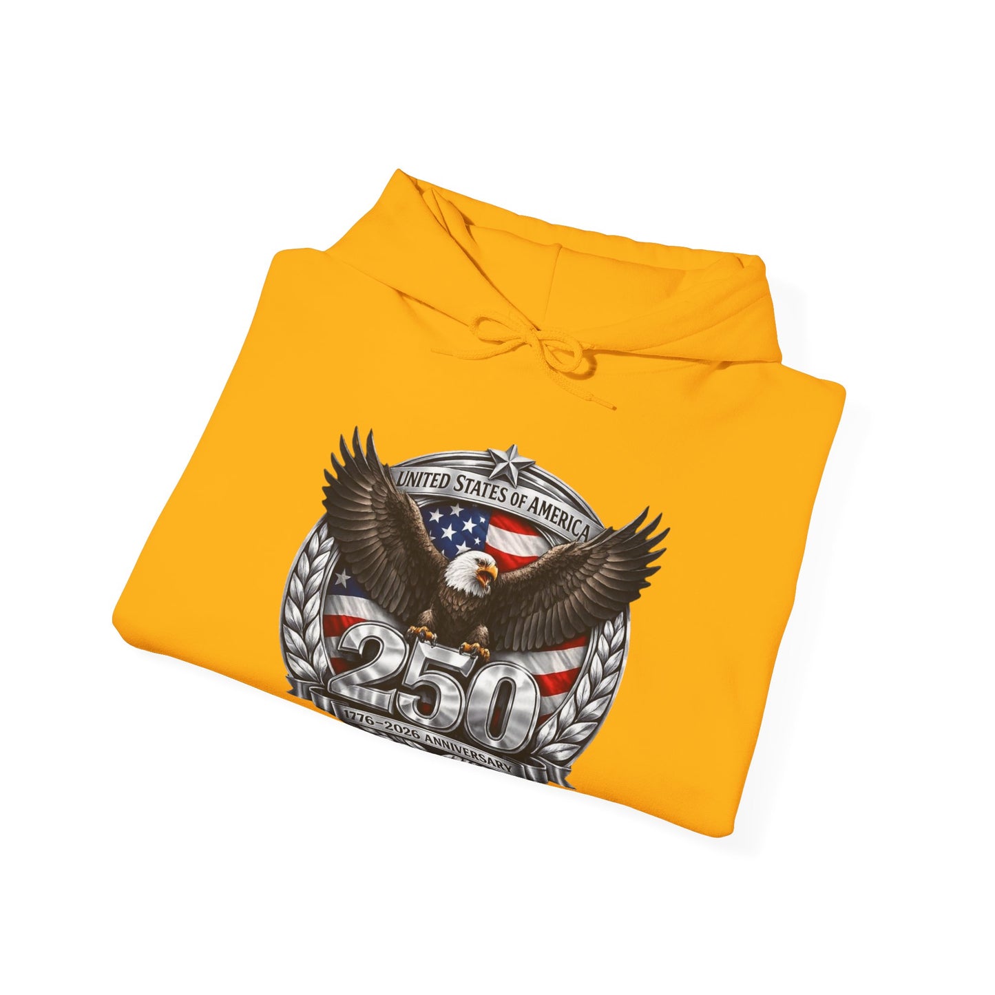 #250 Patriotic Bald Eagle 250 United States Emblem Hoodie