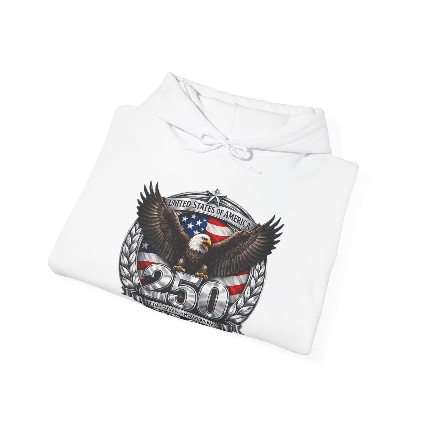 #250 Patriotic Bald Eagle 250 United States Emblem Hoodie