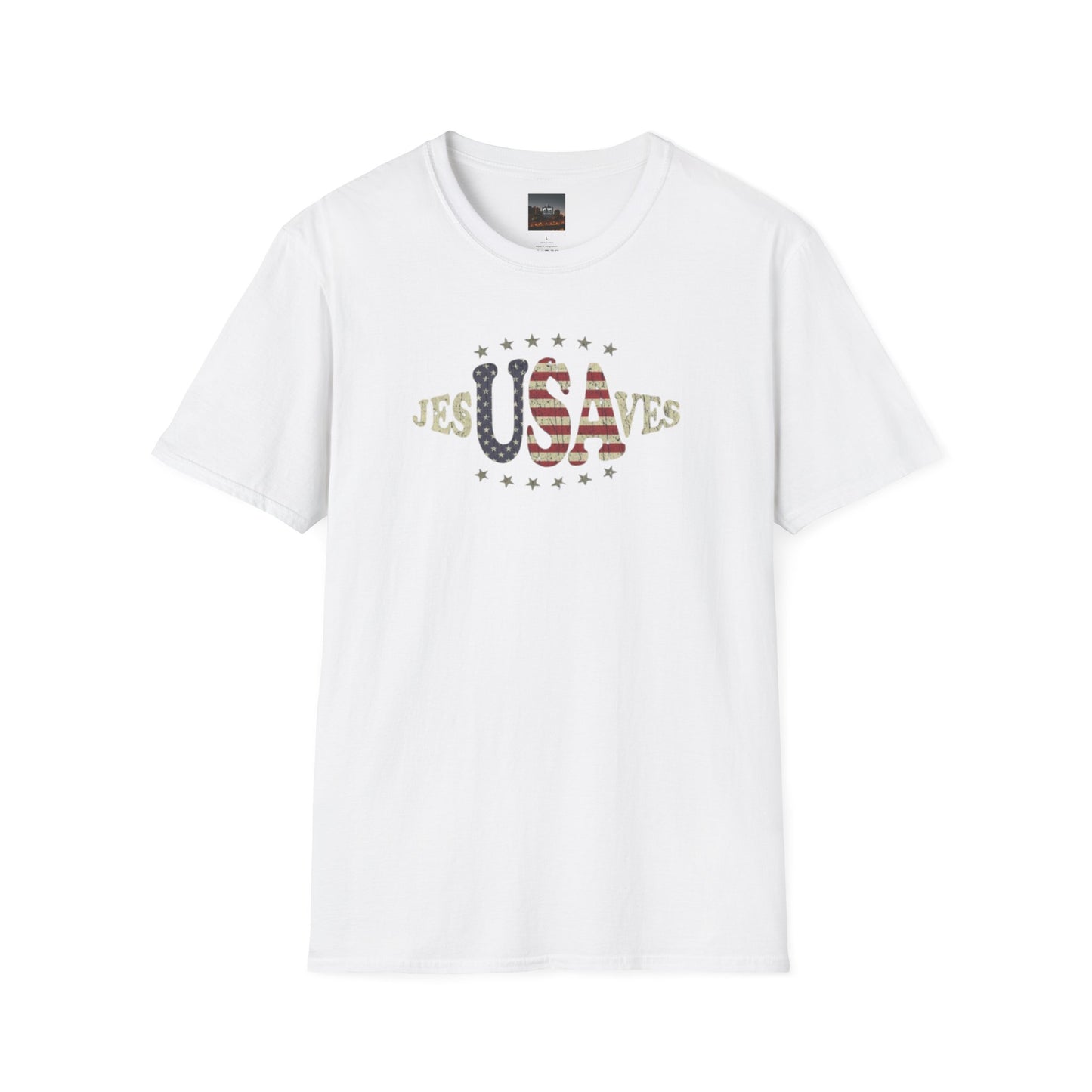 JesUSAves Patriotic T-Shirt — American Flag Christian Faith Tee