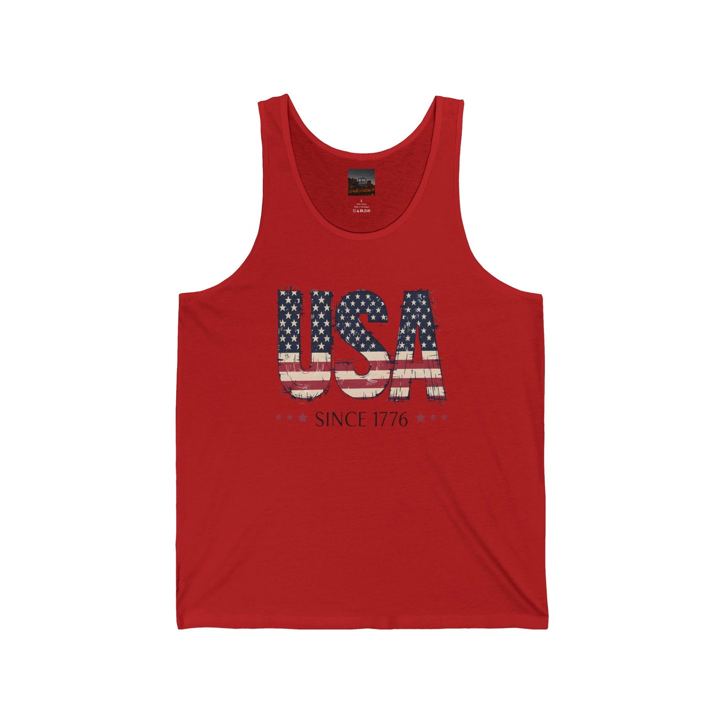 #250 USA Flag "USA Since 1776" Patriotic Jersey Tank Top
