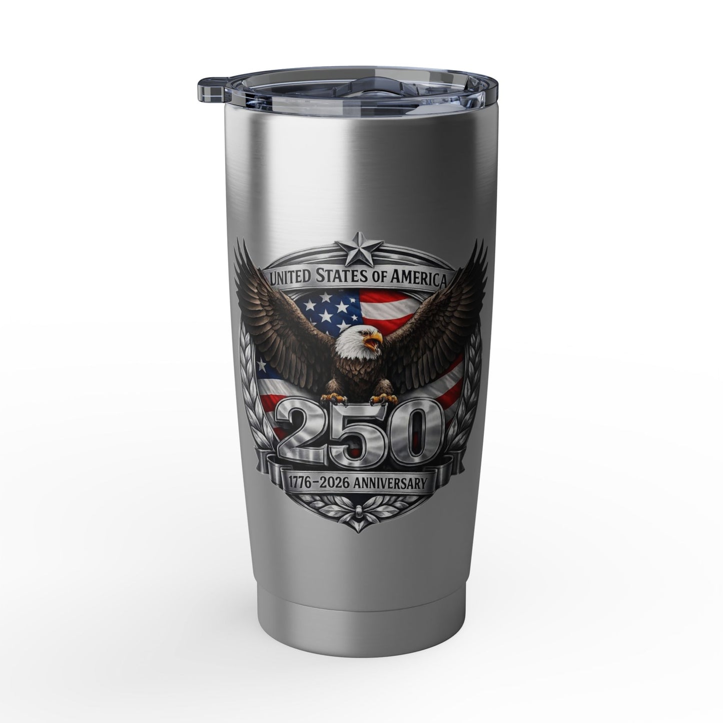 #250 Patriotic Bald Eagle 250 United States Emblem Vagabond 20oz Tumbler Stainless Travel Cup