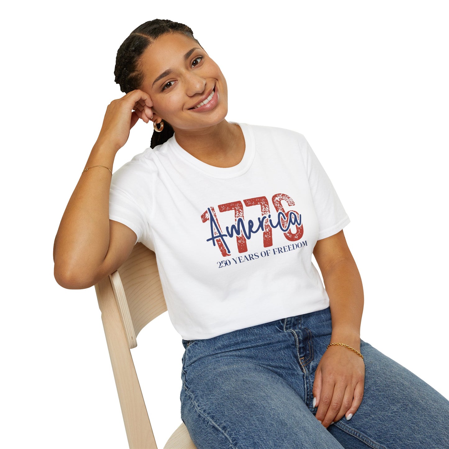 #250 1776 America: 250 Years of Freedom' Patriotic Independence Day Soft-Style Tee