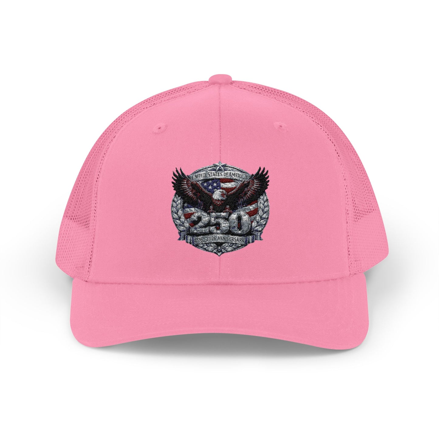 #250 Patriotic Bald Eagle 250 United States Emblem Snapback Trucker Cap