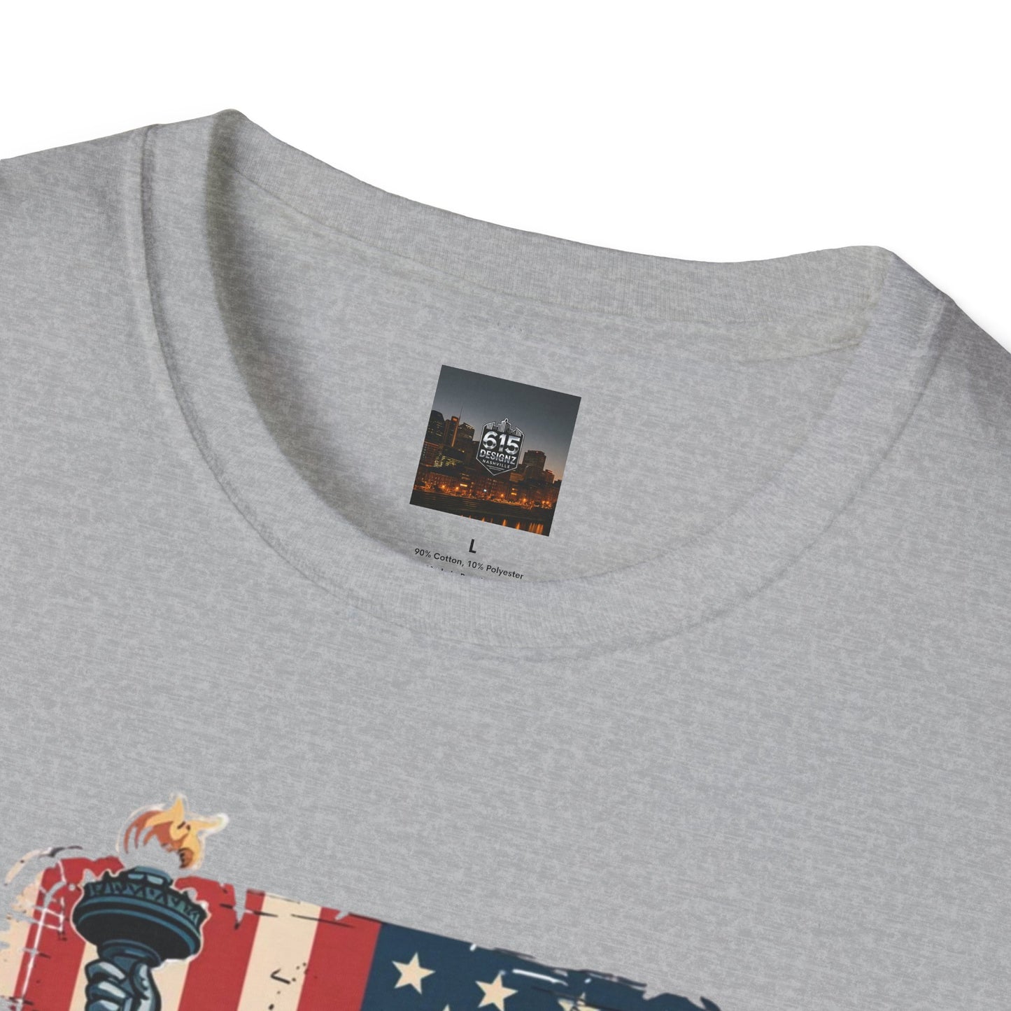 #250 Statue of Liberty American Flag 'America' Patriotic Independence Day T‑Shirt