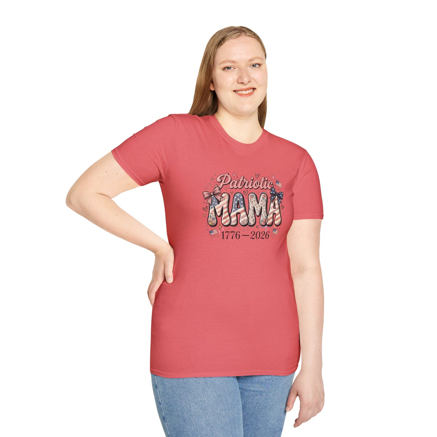 #250 Patriotic Mama 1776–2026 American Flag T-Shirt