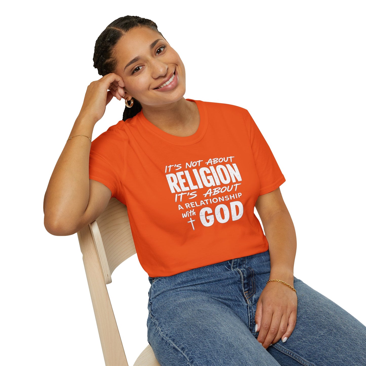 It's Not About Religion, It's About a Relationship with God - Christian Message T-Shirt