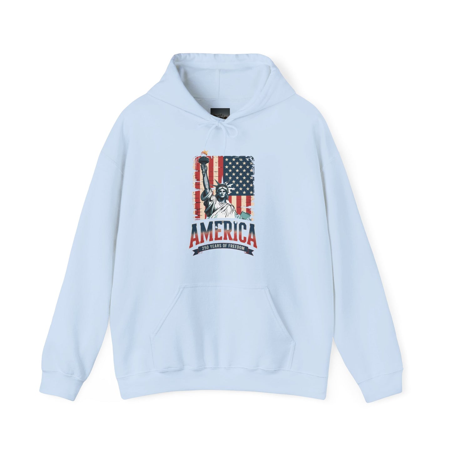 #250 Statue of Liberty American Flag 'America' Patriotic Independence Day Hoodie
