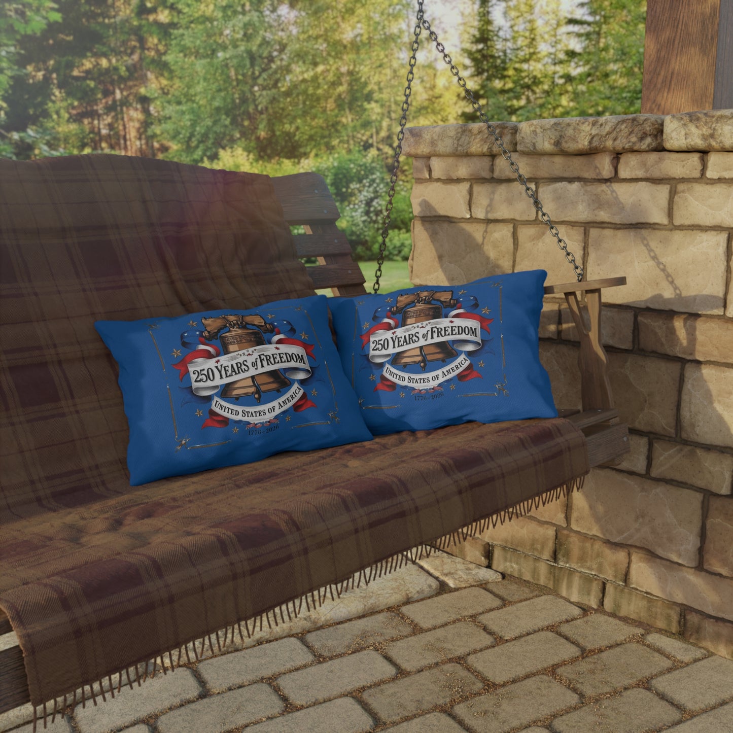 #250 250 Years of Freedom Liberty Bell Outdoor Throw Pillow