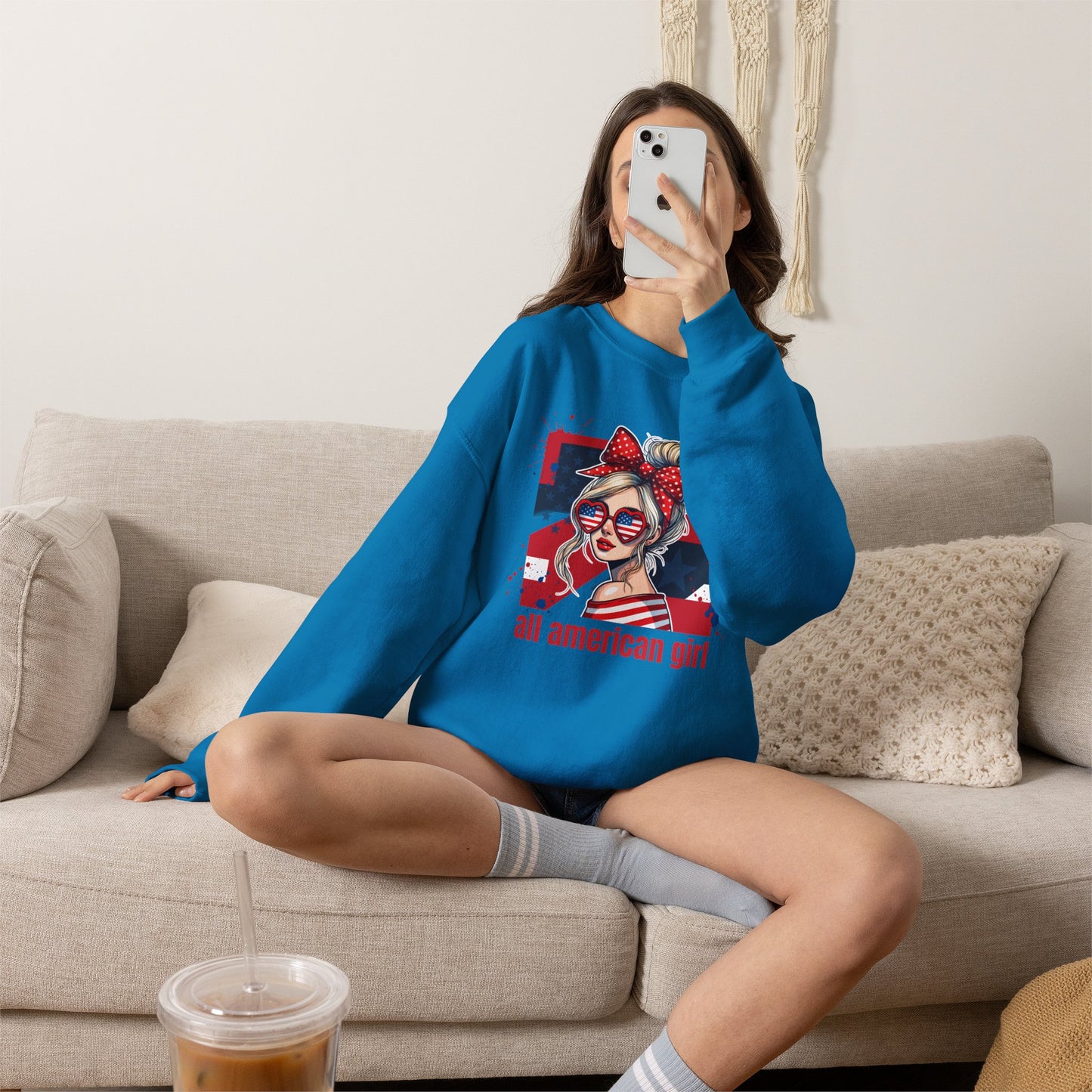 #250 All American Girl Patriotic Sweatshirt