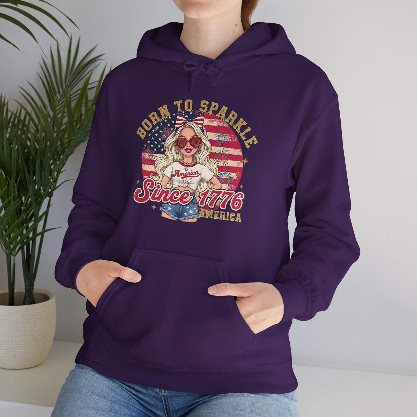 #250 "Born to Sparkle Since 1776" Patriotic Hoodie