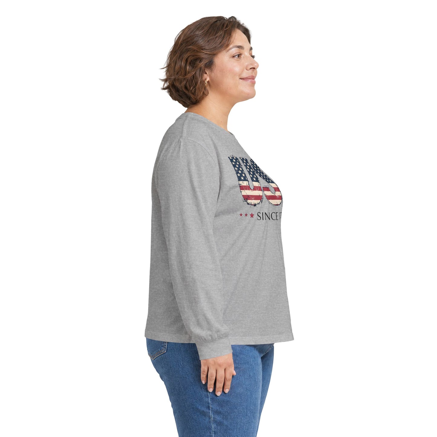 #250 USA Flag "USA Since 1776" Patriotic Long Sleeve Tee