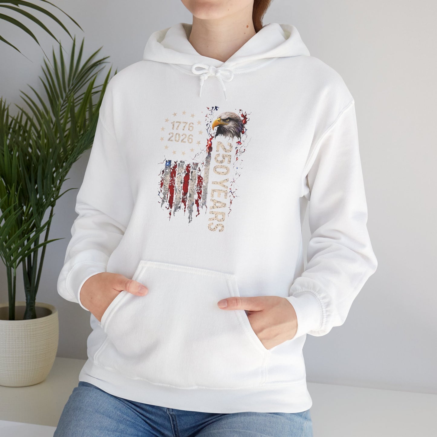 #250 1776-2026 250 Years USA Bicentennial Eagle Hoodie